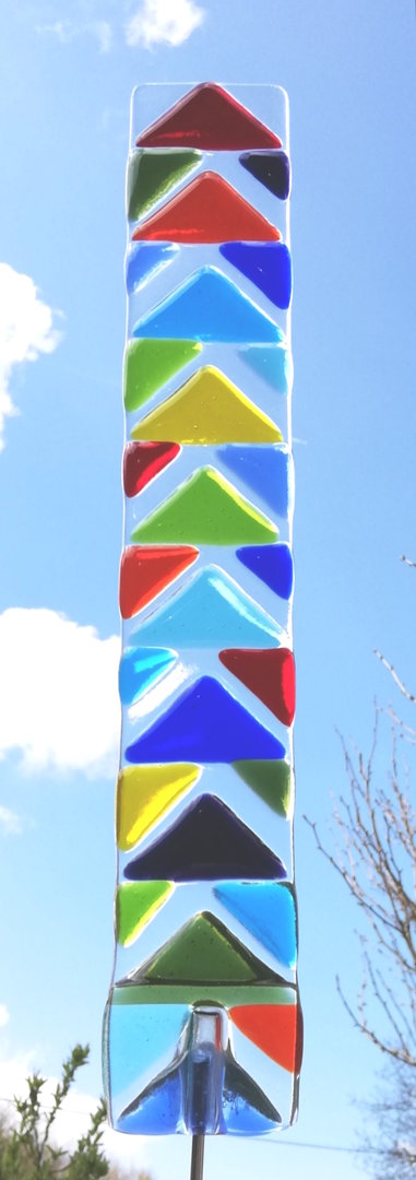 Gartendekoration Sonnenfänger Design Farben Dreieck -  Fusing Glas und Metall